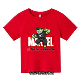 2024 New Green Giant Cartoon Pattern Boys and Girls Children's Printed T-shirt Children's Summer Fashion Short sleeved T-shirt